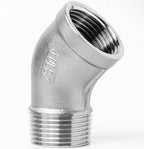 AGUTEA 304 Stainless Steel Street Elbow Pipe Fitting, 45 Degree, NPT Male Pipe to NPT Female 304 Stainless Pipe Fitting (Pack of 1) (1/2 INCH)