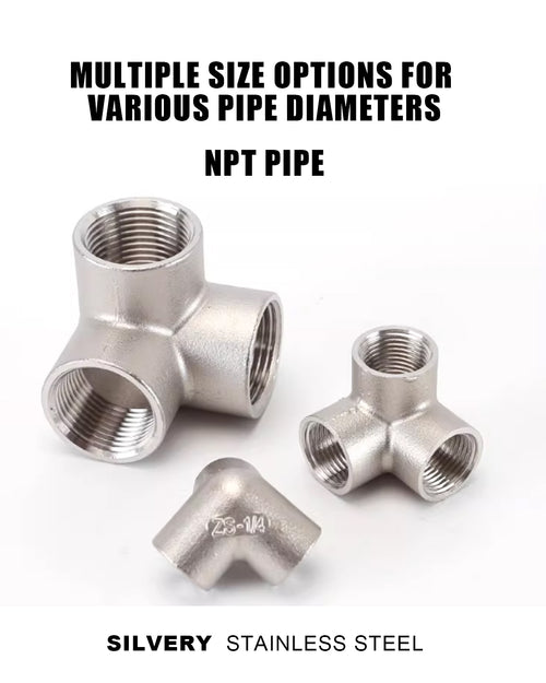 AGUTEA 304 Stainless Steel Street Elbow Pipe Fitting, 3 way, NPT Male Pipe to NPT Female 304 Stainless Pipe Fitting (Pack of 1) (1/2 INCH)