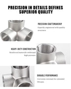AGUTEA 304 Stainless Steel Street Elbow Pipe Fitting, 3 way, NPT Male Pipe to NPT Female 304 Stainless Pipe Fitting (Pack of 1) (1/2 INCH)