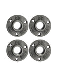 AGUTEA Cast Iron Floor Flange Fittings -Black Pipe Flange for DIY Furniture, Shelving, Industrial Decor (4 Pack)