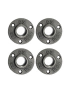 AGUTEA Cast Iron Floor Flange Fittings -Black Pipe Flange for DIY Furniture, Shelving, Industrial Decor (4 Pack)