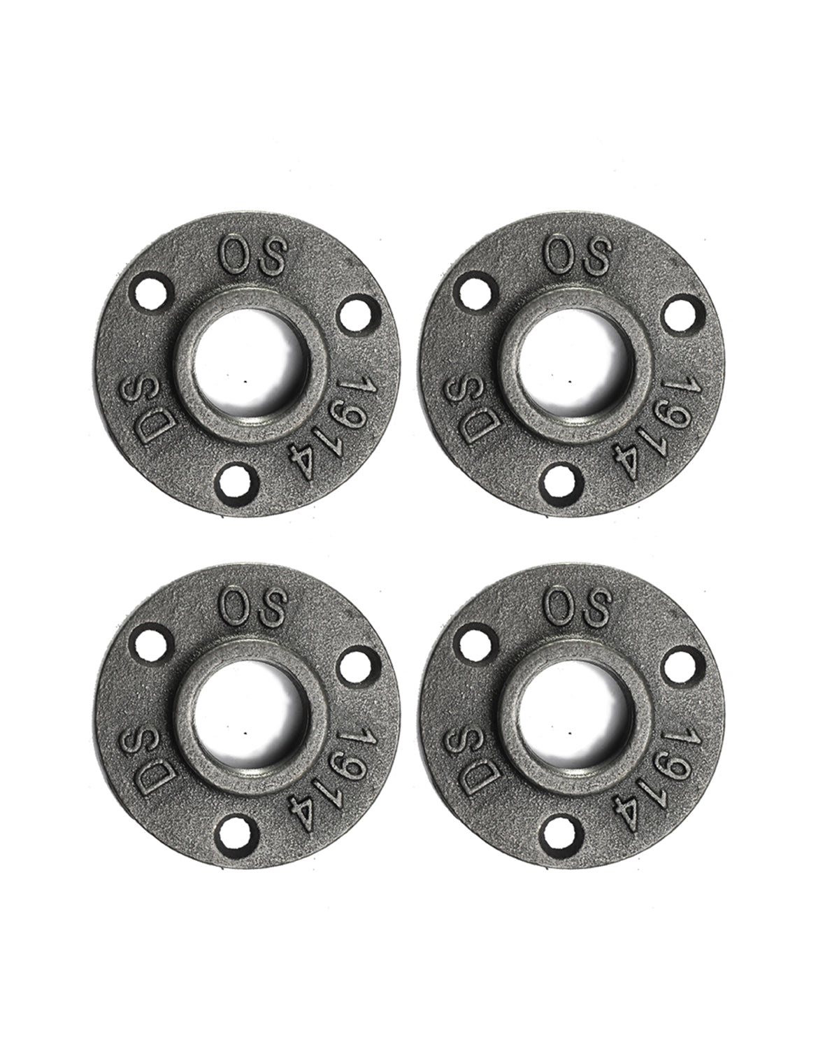 AGUTEA Cast Iron Floor Flange Fittings -Black Pipe Flange for DIY Furniture, Shelving, Industrial Decor (4 Pack)