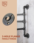 AGUTEA Cast Iron Floor Flange Fittings -Black Pipe Flange for DIY Furniture, Shelving, Industrial Decor (1 Pack)