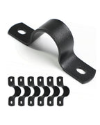 AGUTEA Black U-Clamps Metal Pipe Clamps 2-Hole U-Brackets Suitable for DIY Pipe Fixing 1 INCH 3/4 INCH (Pack of 6)