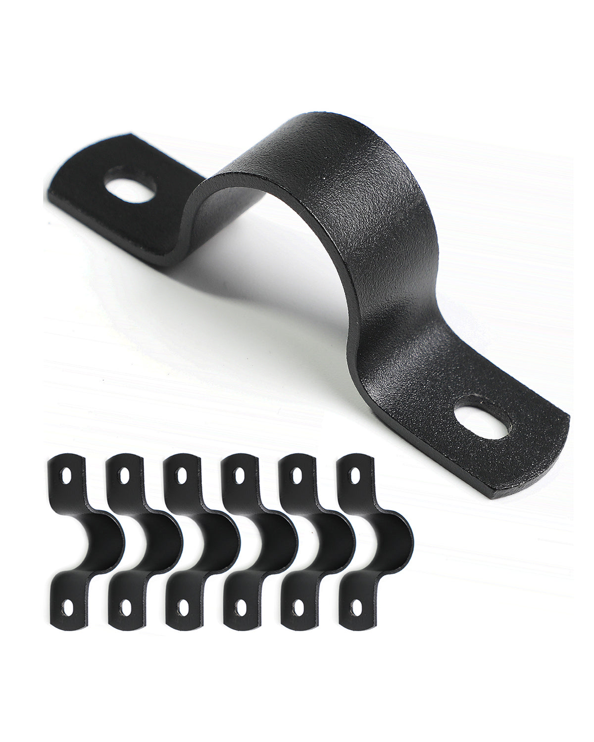 AGUTEA Black U-Clamps Metal Pipe Clamps 2-Hole U-Brackets Suitable for DIY Pipe Fixing 1 INCH 3/4 INCH (Pack of 6)