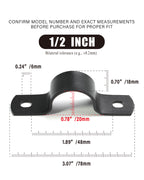 AGUTEA Black U-Clamps Metal Pipe Clamps 2-Hole U-Brackets Suitable for DIY Pipe Fixing 1 INCH 3/4 INCH (Pack of 6)