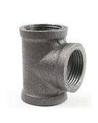 AGUTEA black wrought iron tee fitting Gland holder T-connector Floor fitting Straight rod tee connector 1/2inch 3/4 inch 1inch (Pack of 1)