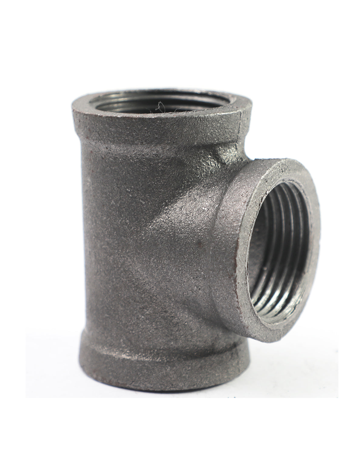 AGUTEA black wrought iron tee fitting Gland holder T-connector Floor fitting Straight rod tee connector 1/2inch 3/4 inch 1inch