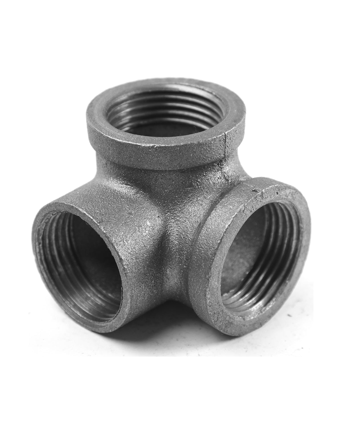 AGUTEA Right Angle Black Malleable Iron Tee Fitting 3-Way Side Exit Elbow Connector