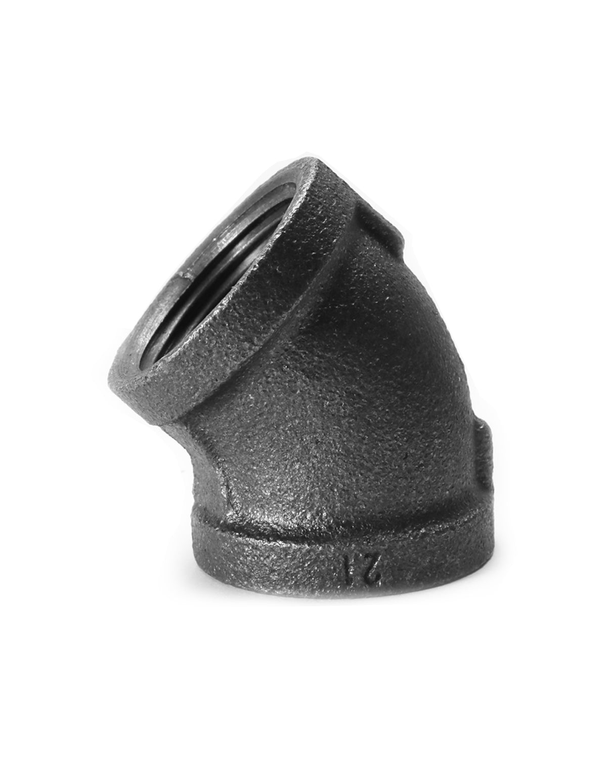 AGUTEA Black cast iron pipe fittings, 45 degree elbows, internal thread elbows, suitable for DIY steampunk retro style shelf bracket water pipes (Pack of 4)（副本）